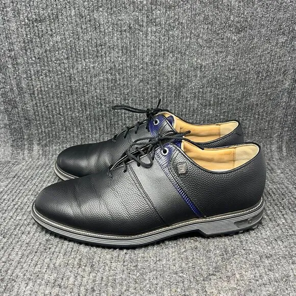 FootJoy DryJoys Premiere Series Packard Leather Golf Shoes Black Blue Mens 10.5