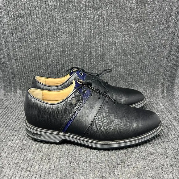 FootJoy DryJoys Premiere Series Packard Leather Golf Shoes Black Blue Mens 10.5