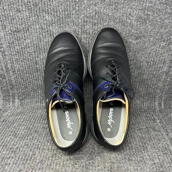 FootJoy DryJoys Premiere Series Packard Leather Golf Shoes Black Blue Mens 10.5