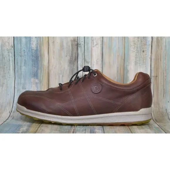 FootJoy Stratos Men's Size 11.5 (XW) Spikeless Golf Shoes Brown Leather Like NEW