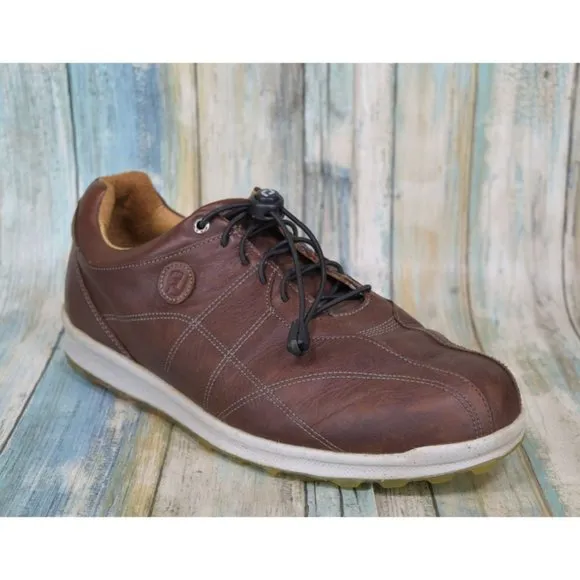 FootJoy Stratos Men's Size 11.5 (XW) Spikeless Golf Shoes Brown Leather Like NEW