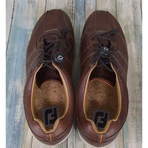 FootJoy Stratos Men's Size 11.5 (XW) Spikeless Golf Shoes Brown Leather Like NEW