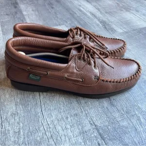 Footskins USA Brown Leather Lace-Up Shoes Cushion Insoles Size 14 Made USA