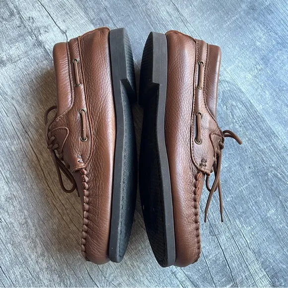 Footskins USA Brown Leather Lace-Up Shoes Cushion Insoles Size 14 Made USA
