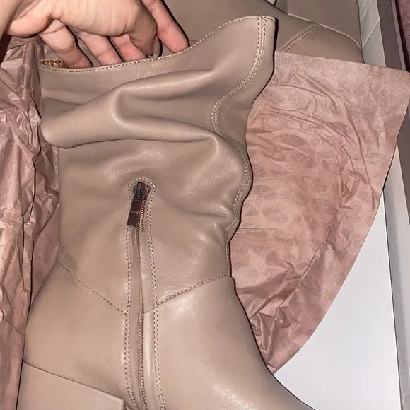 Franco Sarto Taupe Jaxine Mid Shaft Boots
