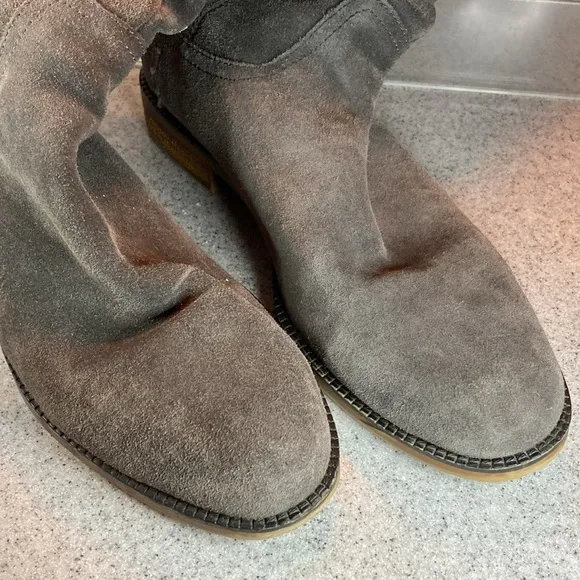 Franco Sarto thigh high over the knee gray suede boots back zipper size 9.5 B13