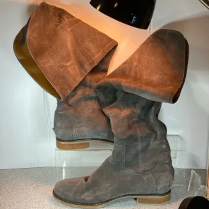 Franco Sarto thigh high over the knee gray suede boots back zipper size 9.5 B13