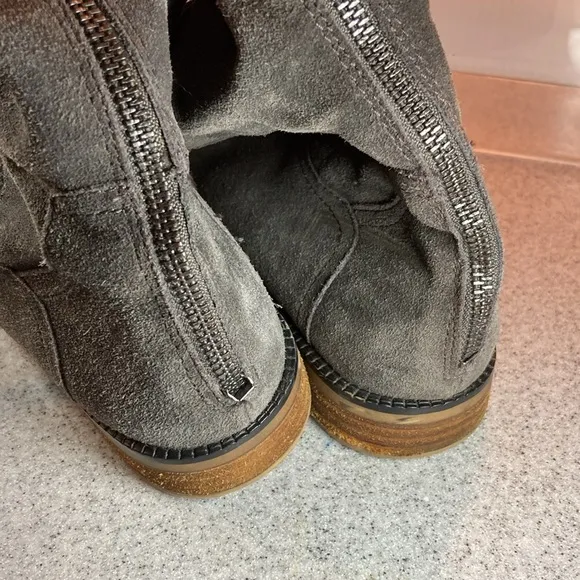 Franco Sarto thigh high over the knee gray suede boots back zipper size 9.5 B13