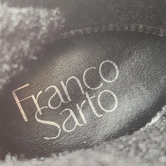 Franco Sarto wedge booties 10M black suede Ulayna ankle boots fuzzy new $185