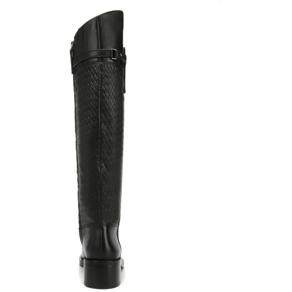 Franco Sarto Womens Colt Black Leather Wide Calf Knee-High Boots Shoes NWT