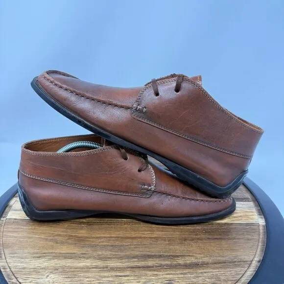 Frau Men's Eu 45 US 11.5 Brown Leather Shoes Booties Lace Up Made in Italy