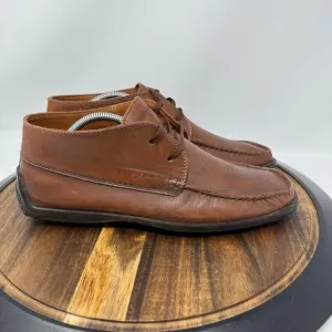 Frau Men's Eu 45 US 11.5 Brown Leather Shoes Booties Lace Up Made in Italy
