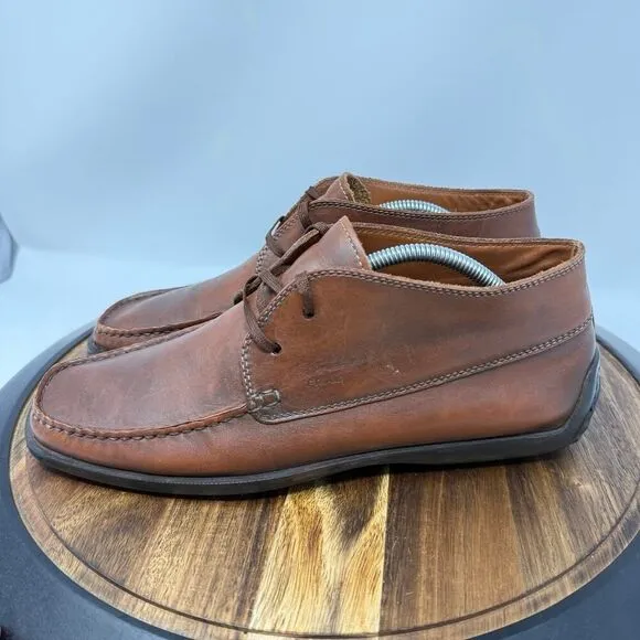 Frau Men's Eu 45 US 11.5 Brown Leather Shoes Booties Lace Up Made in Italy