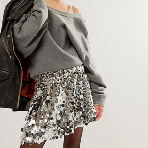Free People Can't Get Enough Sequin Skirt‎ Size 6  NEW WITH TAG