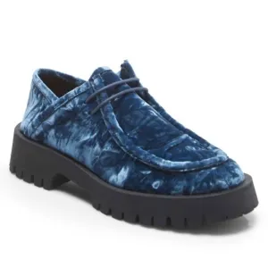 Free People Convertible Velvet Oxford Shoes in Disco Indigo Blue Size 37