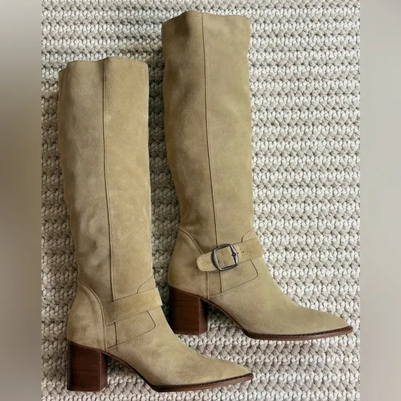 Free People Dahlia Slouch Heeled Suede Boots  Women’s Size 6.5/US 37/EU Boho