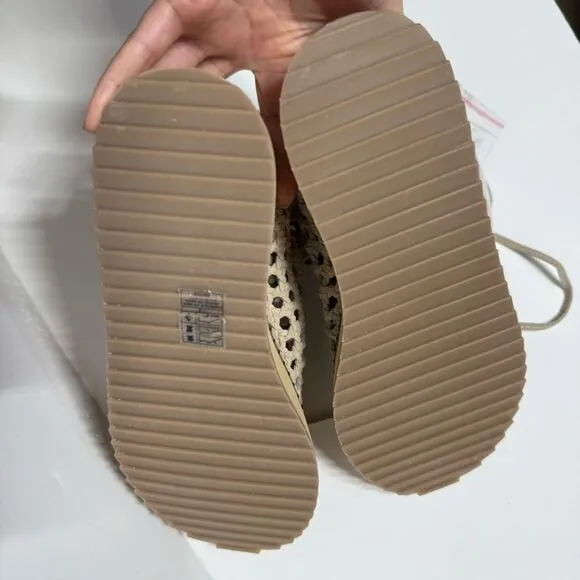 Free People Luca Lace Up Sandal in Creme Suede 7.5 NWOB