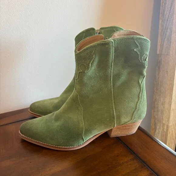 Free People New Frontier Suede Western Ankle Boots