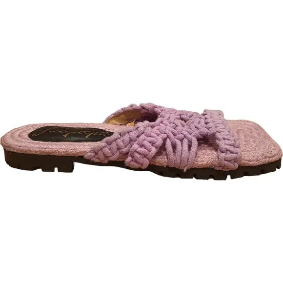 Free People Sandri Macrame Sandals Light Purple Lavender 37.5