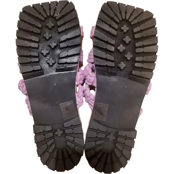 Free People Sandri Macrame Sandals Light Purple Lavender 37.5