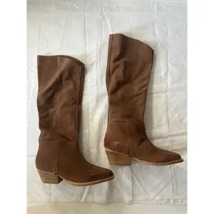 Free People Sway Slouch Boots Blush Suede Brown Western