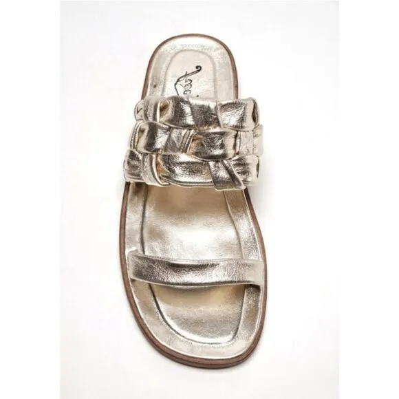 FREE PEOPLE Woven River Sandals / Platina Gold