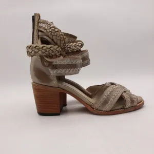 Freebird by Steven Sandals Axel Women's 9 Shoes Brown Braided Distressed Leather