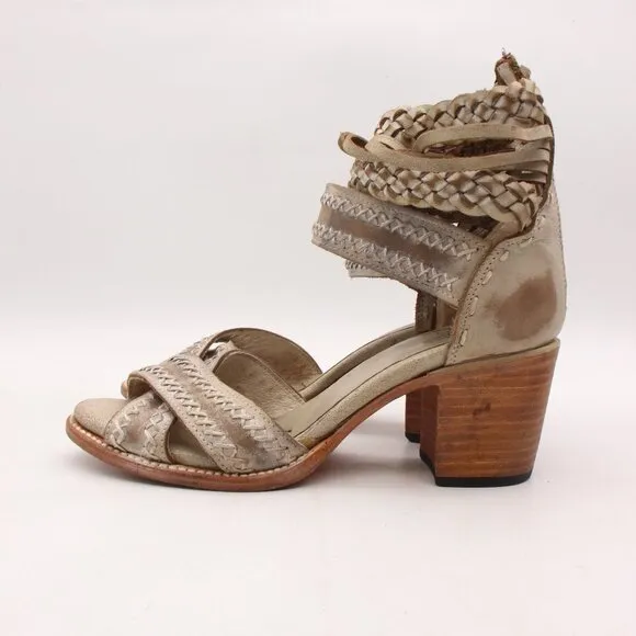 Freebird by Steven Sandals Axel Women's 9 Shoes Brown Braided Distressed Leather