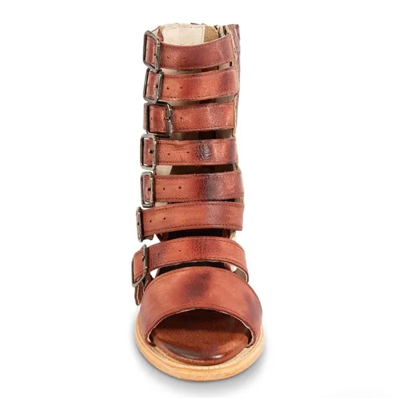 FREEBIRD COUNTRY Rust Snake size 8 leather boots Strappy sandals shoes 8.5 9