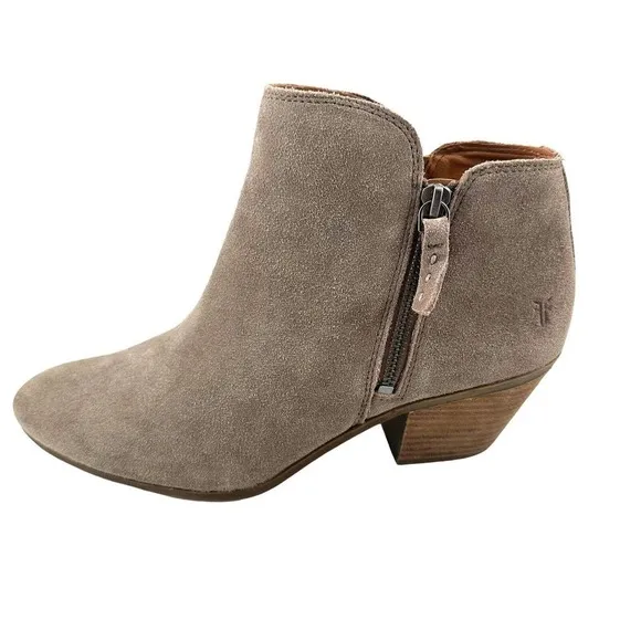 FRYE Boots Judith Zip Ankle Bootie Leather Suede Taupe Women's Size 10 New