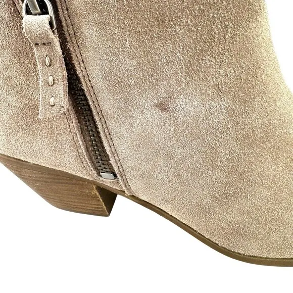 FRYE Boots Judith Zip Ankle Bootie Leather Suede Taupe Women's Size 10 New