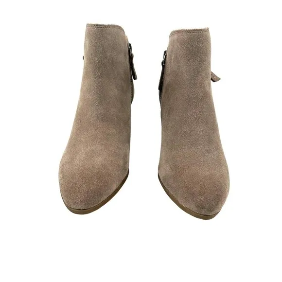 FRYE Boots Judith Zip Ankle Bootie Leather Suede Taupe Women's Size 10 New