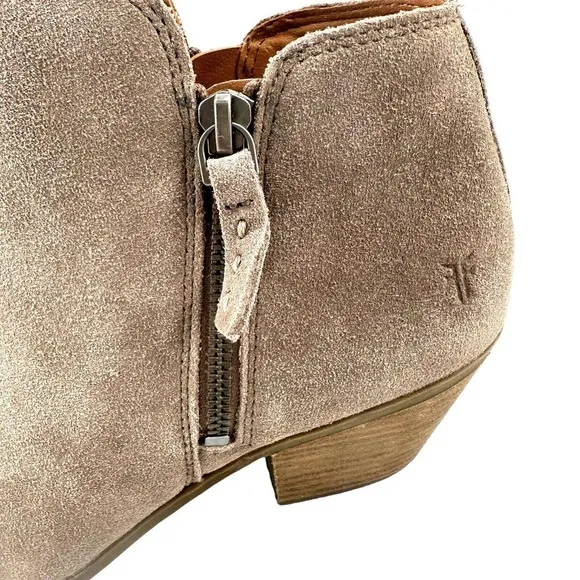 FRYE Boots Judith Zip Ankle Bootie Leather Suede Taupe Women's Size 10 New