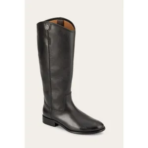 Frye Button Melissa Black Leather Equestrian Riding Boots Outside Zip NEW! 6.5