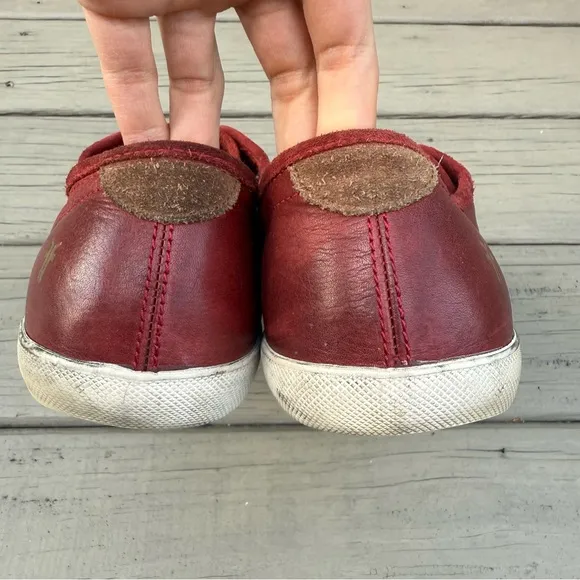 Frye Chambers Low-Lace Shoes in Red Leather size 11