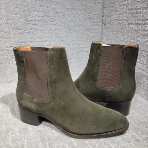 Frye Dara Women's Size 6B Olive Green Suede Elastic Gores Ankle Chelsea Boots
