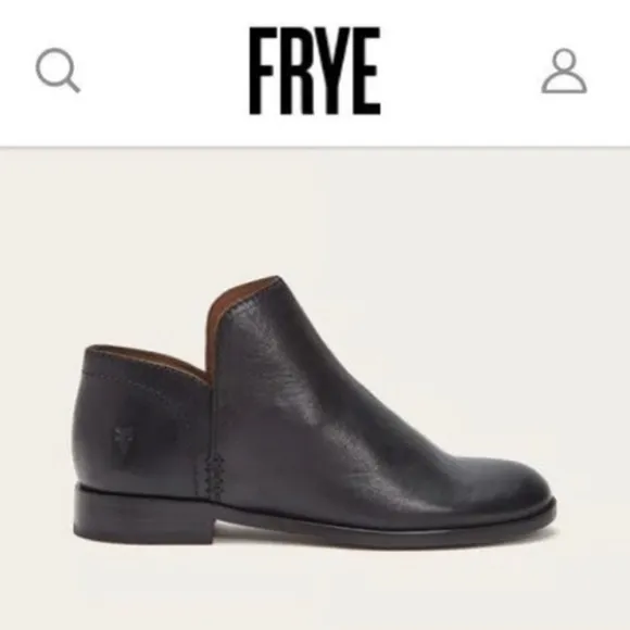 Frye Elyssa Leather Shootie Black Loafer Bootie Ankle Size 8.5
