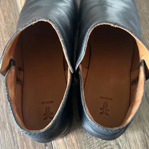 Frye Elyssa Leather Shootie Black Loafer Bootie Ankle Size 8.5
