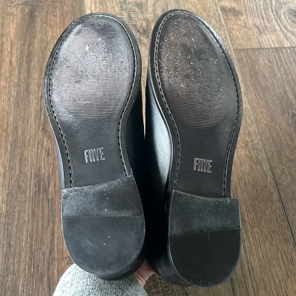 Frye Elyssa Leather Shootie Black Loafer Bootie Ankle Size 8.5