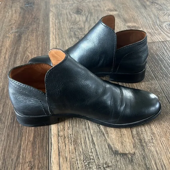 Frye Elyssa Leather Shootie Black Loafer Bootie Ankle Size 8.5