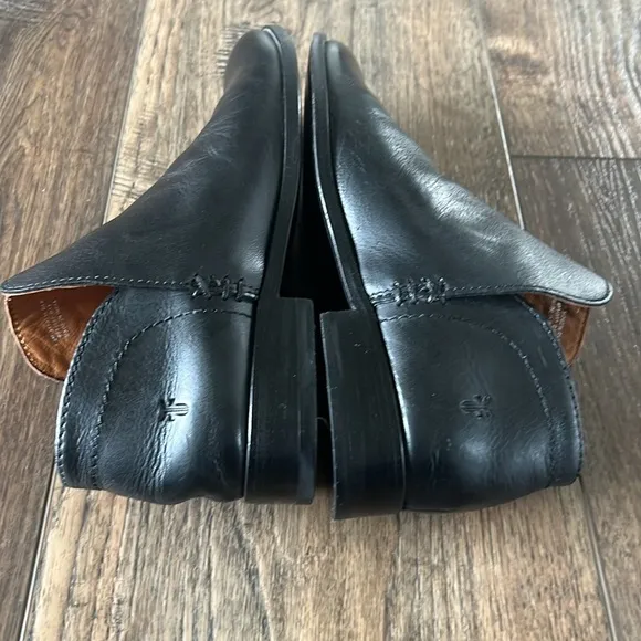 Frye Elyssa Leather Shootie Black Loafer Bootie Ankle Size 8.5