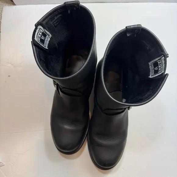 Frye Engineer 12R Black Biker Boots Size 9.5 M Made in USA