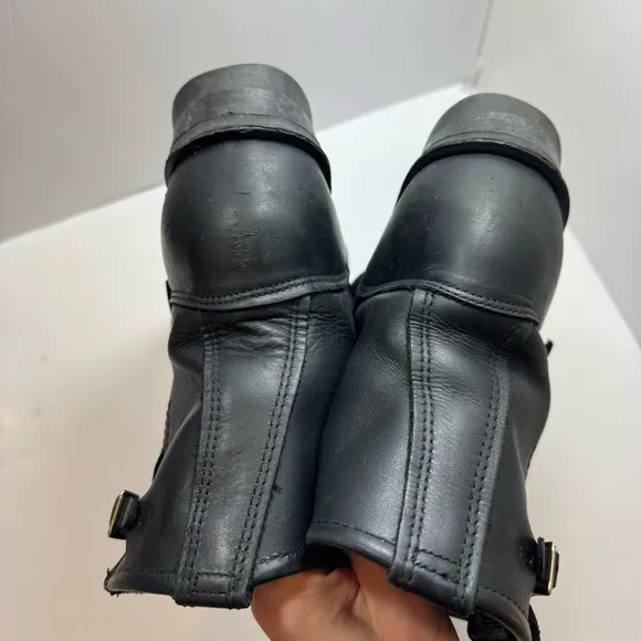 Frye Engineer 12R Black Biker Boots Size 9.5 M Made in USA
