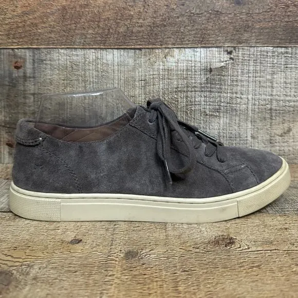 Frye Gemma Low Lace Suede Shoes Charcoal Gray Size 8.5
