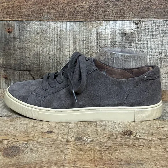 Frye Gemma Low Lace Suede Shoes Charcoal Gray Size 8.5