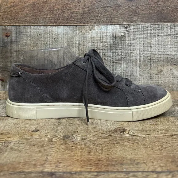 Frye Gemma Low Lace Suede Shoes Charcoal Gray Size 8.5