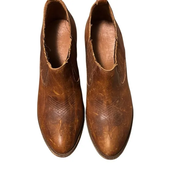 Frye Ilana Pull On Leather Women’s Shooties Booties Shoes Cognac 9 B