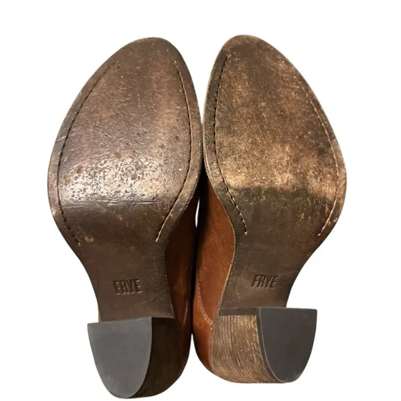 Frye Ilana Pull On Leather Women’s Shooties Booties Shoes Cognac 9 B