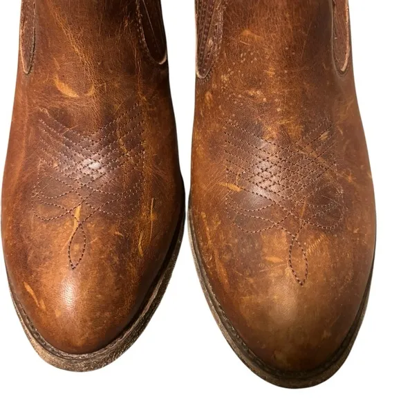 Frye Ilana Pull On Leather Women’s Shooties Booties Shoes Cognac 9 B