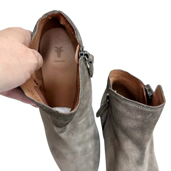 Frye Judith Ankle Booties SZ 7.5 Taupe Suede Boots